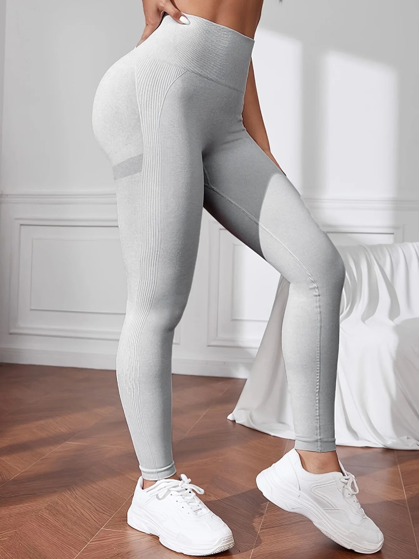 High Waist Seamless Yoga Tight Pants,Solid Color Fitness Workout Leggings,Women's Activewear
