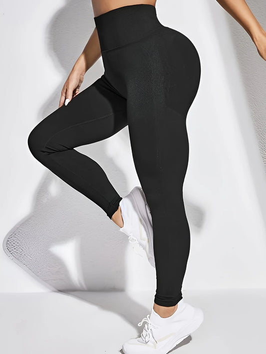 High Waist Seamless Yoga Tight Pants,Solid Color Fitness Workout Leggings,Women's Activewear