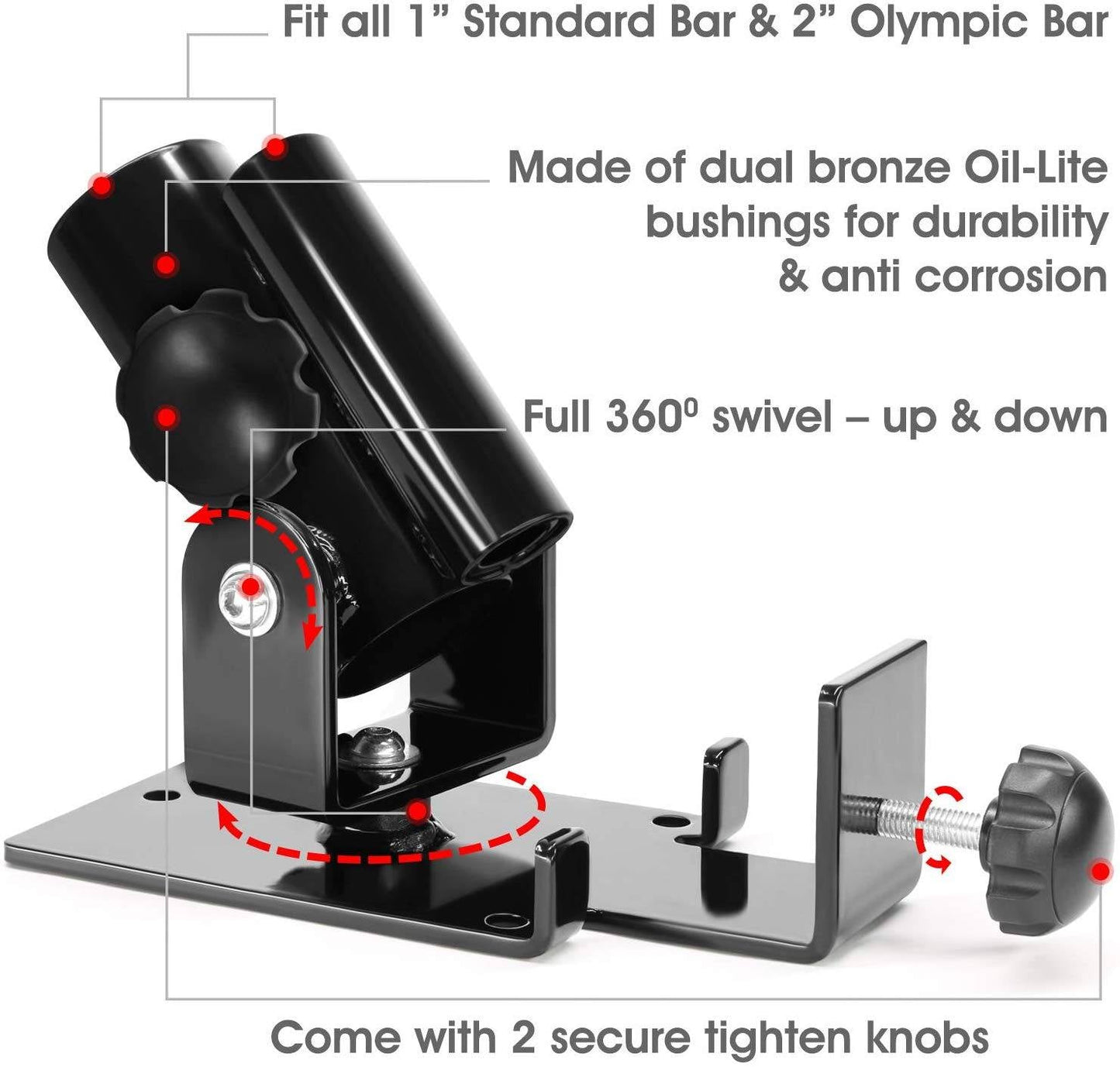 NNEDSZ Bar Row Landmine Platform 360° Swivel Fits 1, 2 Olympic Bars